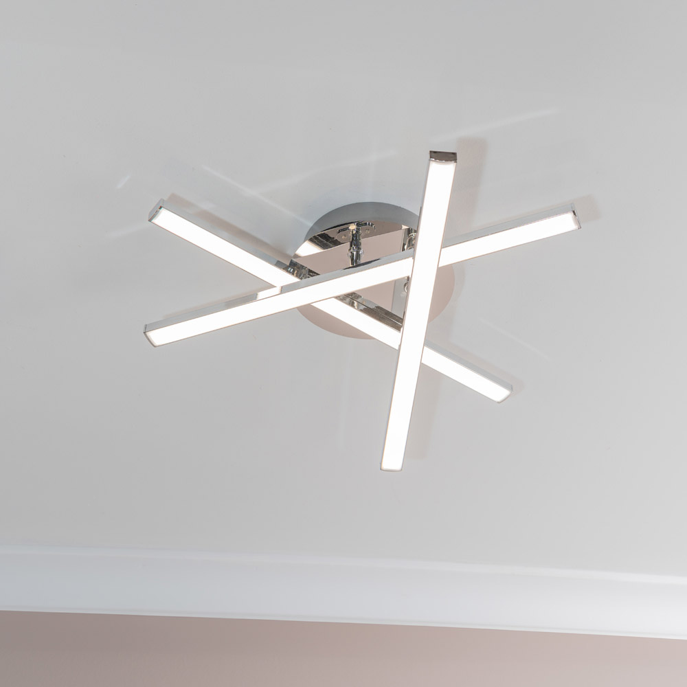 ValueLights Infinity Chrome Adjustable Crossover Integrated LED Ceiling Light Image 2