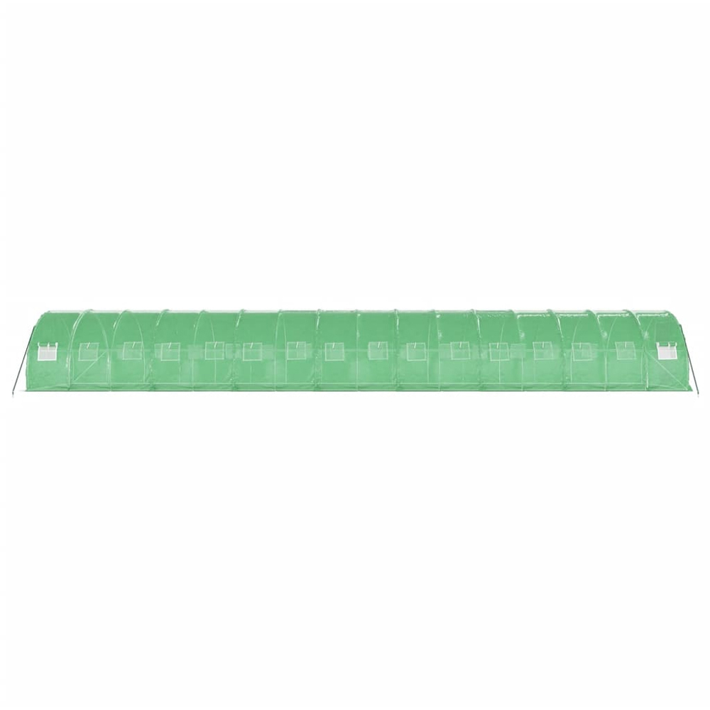 vidaXL Green Polyethylene Galvanised Steel Frame 52.4 x 9.8ft Greenhouse Image 4