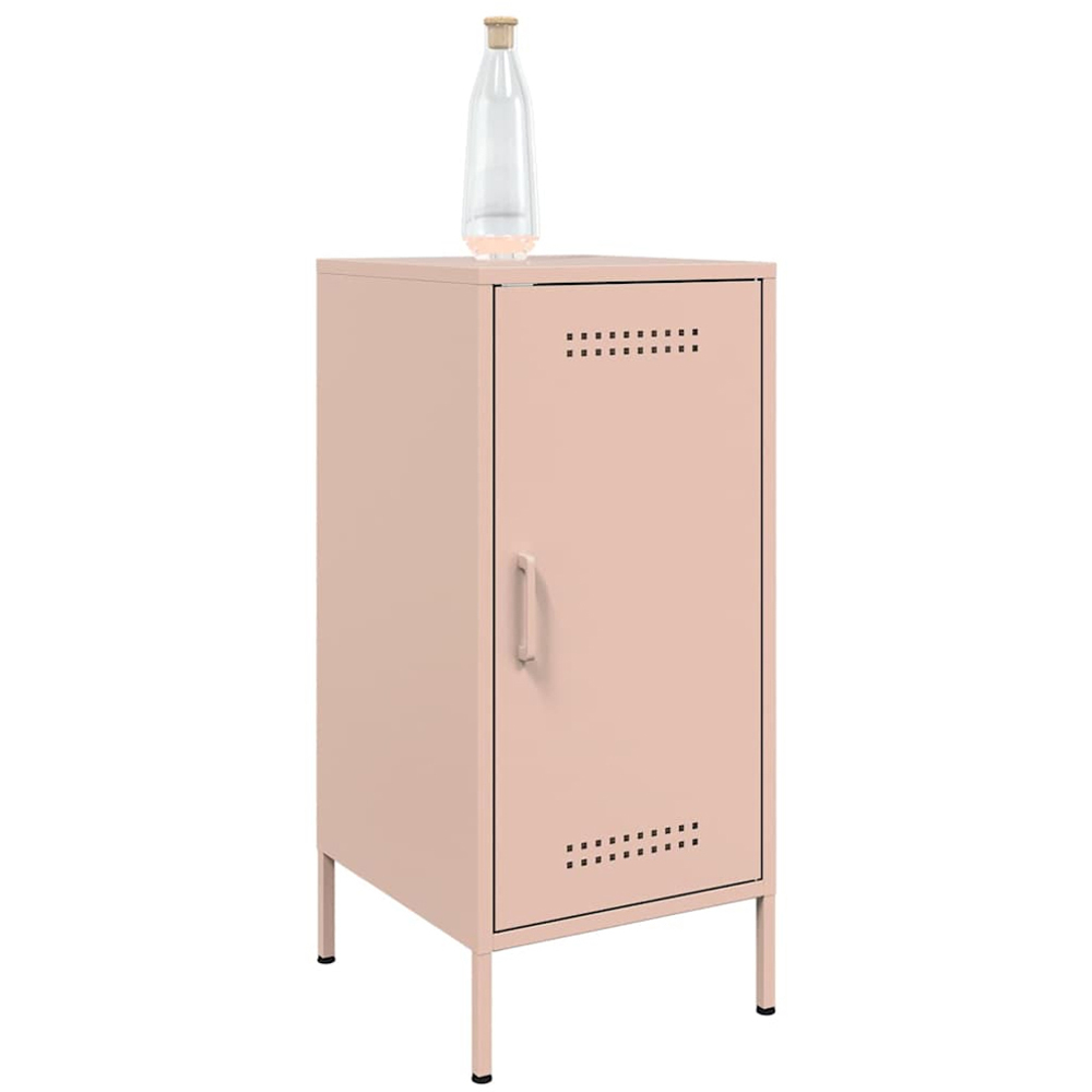 vidaXL Single Door Pink Metal Sideboard Set of 2 Image 4