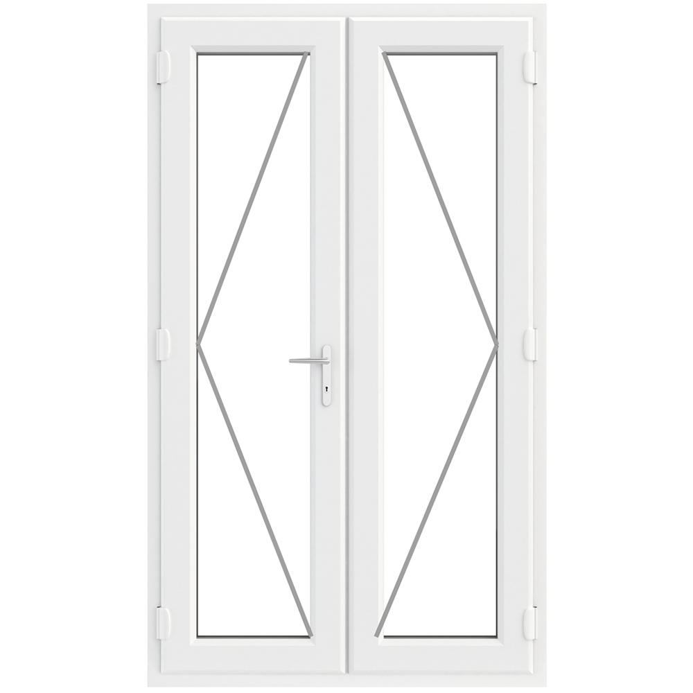 Crystal uPVC Double Glazed French Door Left hand master White Clear Glass 1290x2090mm Image 2