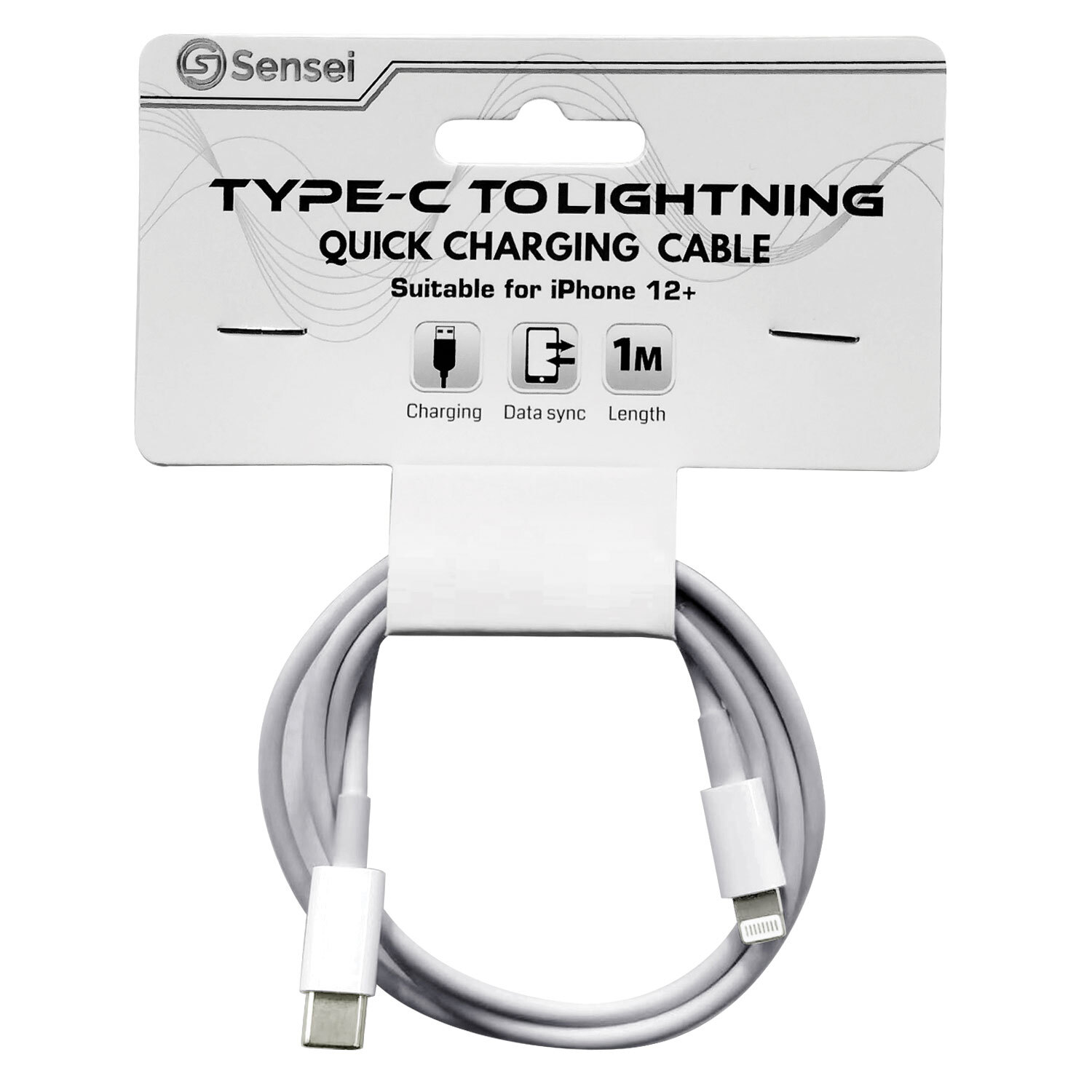 Sensei White Type C to Lightning Charger Cable Image