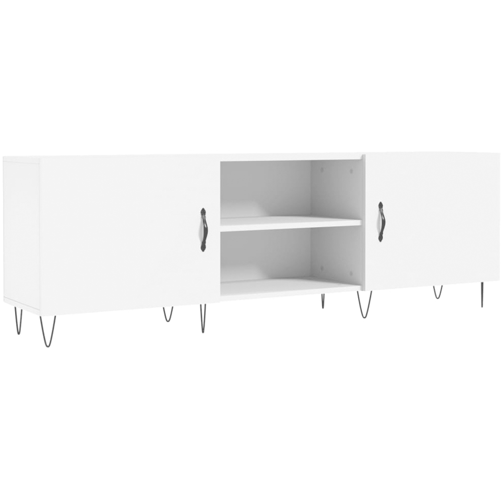 vidaXL 2 Door 2 Shelf White TV Cabinet Image 2