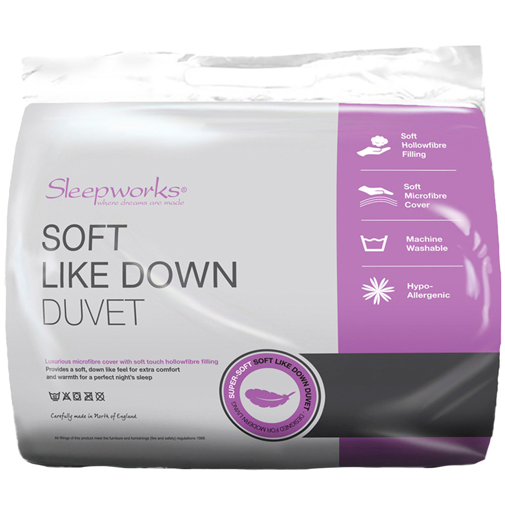 Sleepworks Single Soft Like Down Duvet 10.5 Tog Image 1