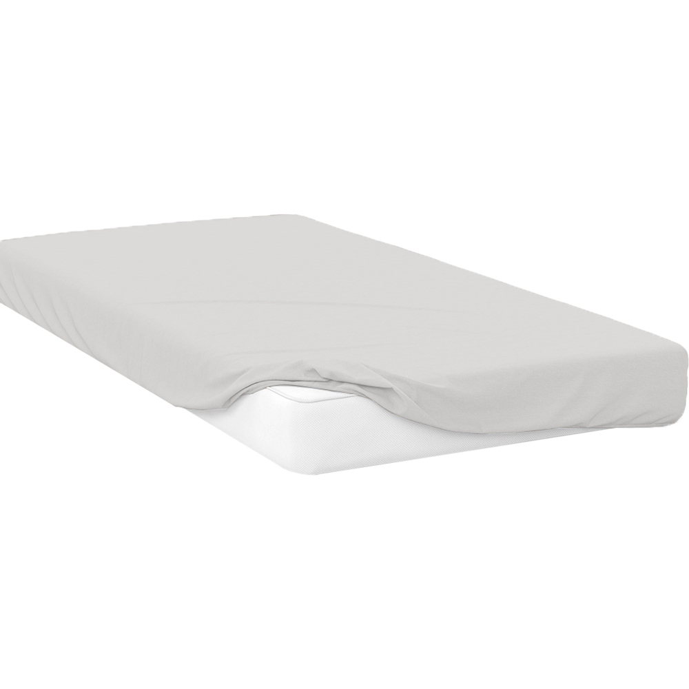 Opus King Size White Polycotton Fitted Bed Sheet Image 1