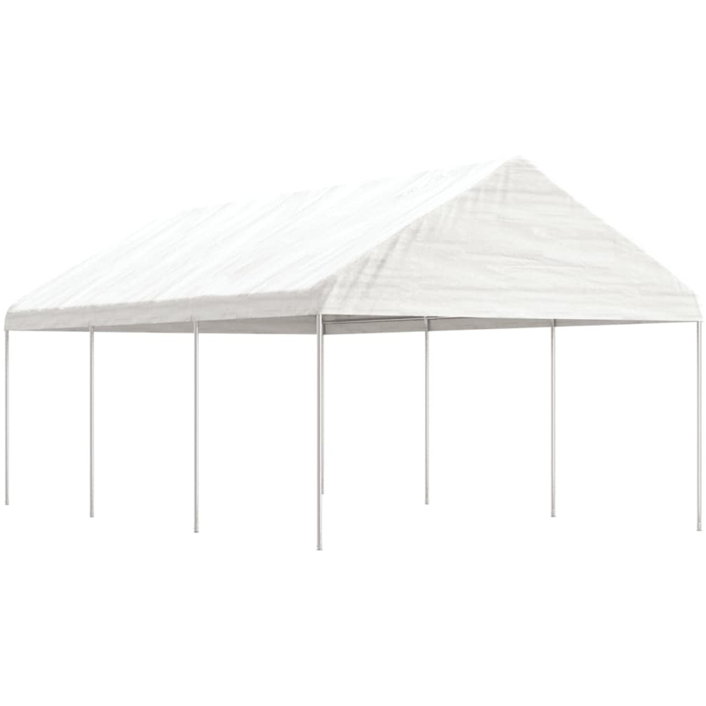 vidaXL 3.22 x 6.69m White Gazebo with Roof Image 1