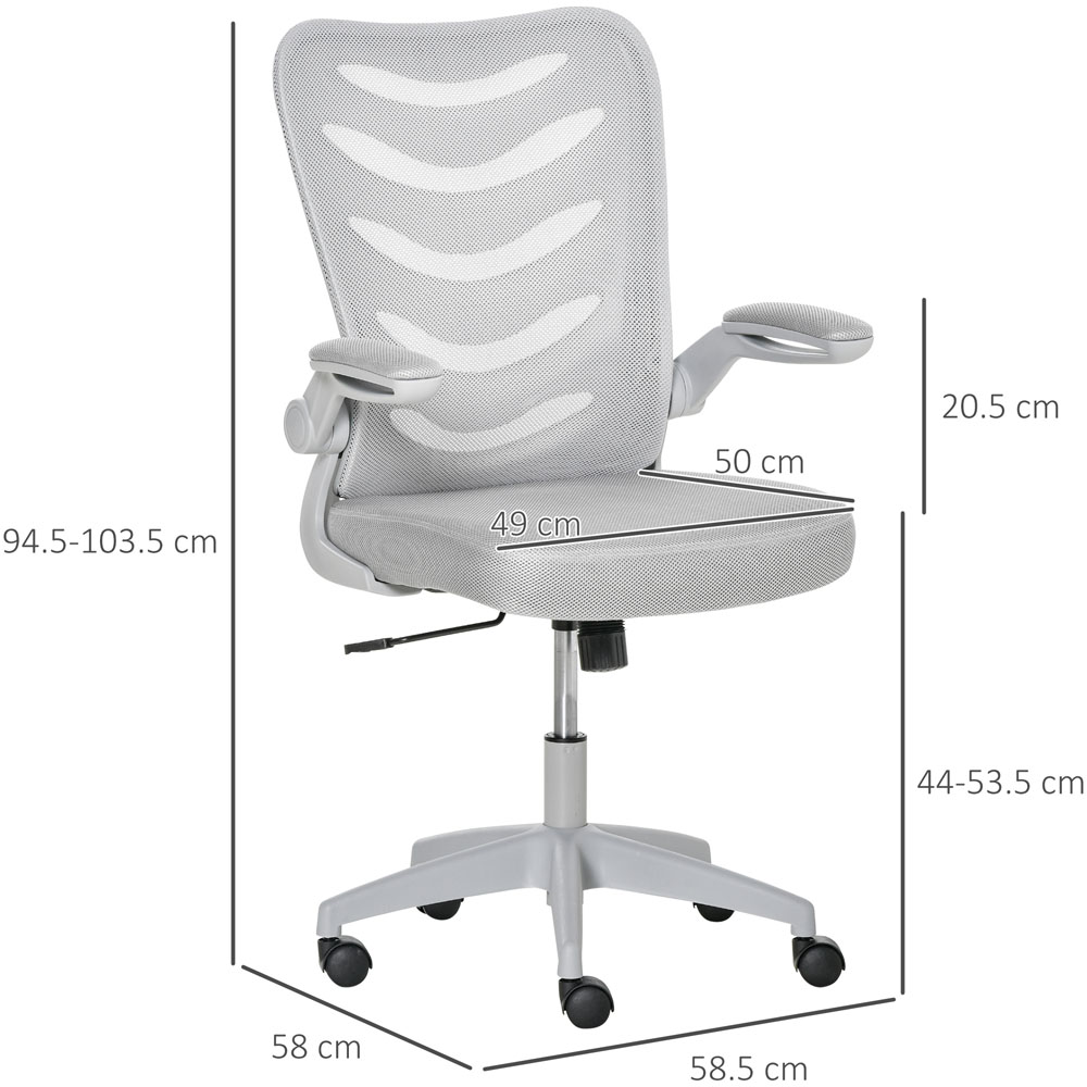 Portland Grey Mesh Swivel Lumbar Support Office Chair Image 4