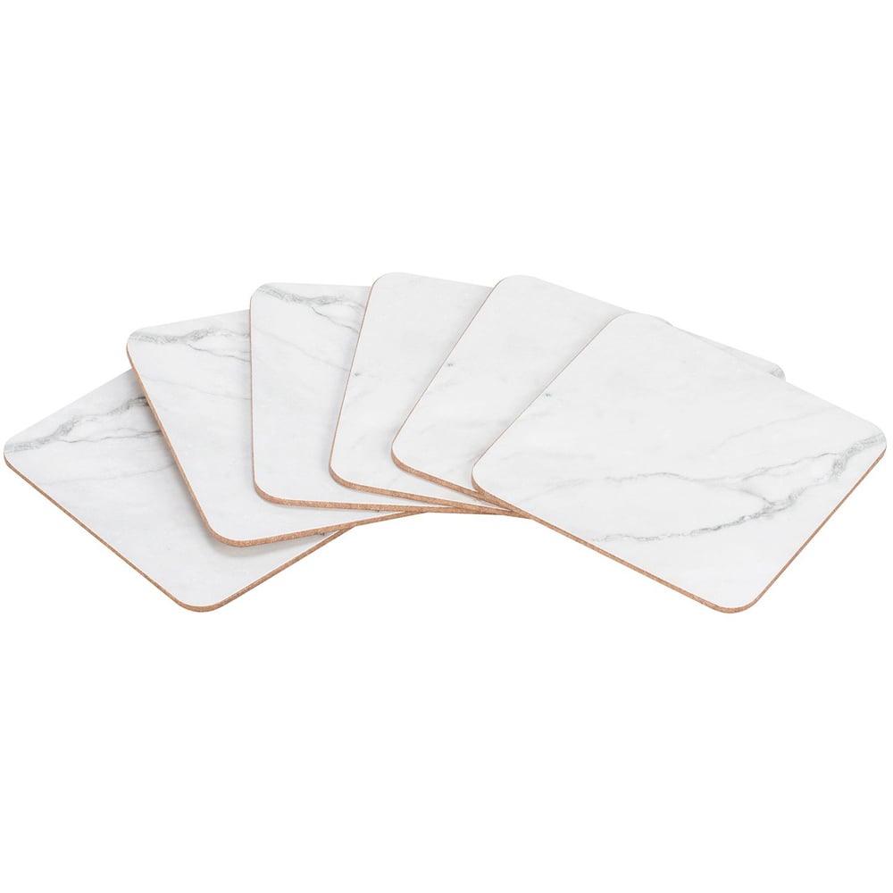 Impress 6 Pack Grey Marble Coasters Image 2
