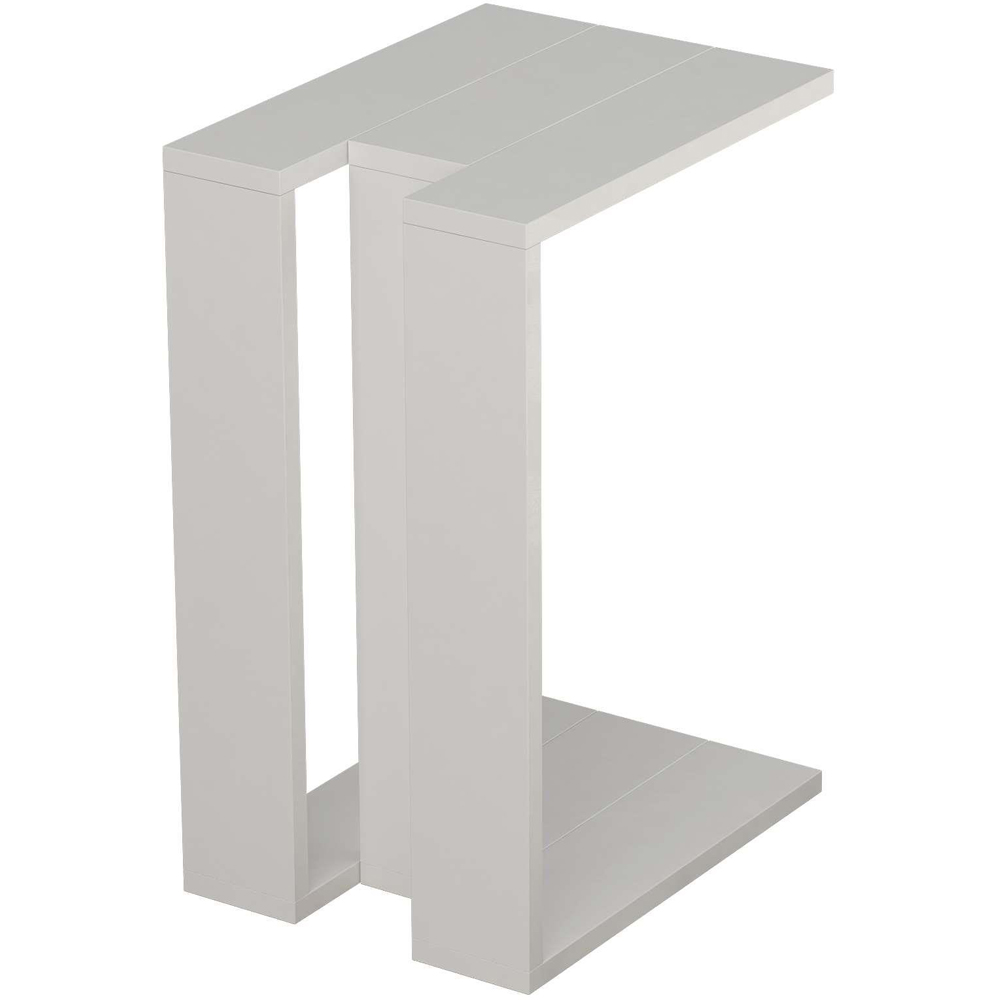 Decortie Muju White Modern C Shape Side Table Image 2