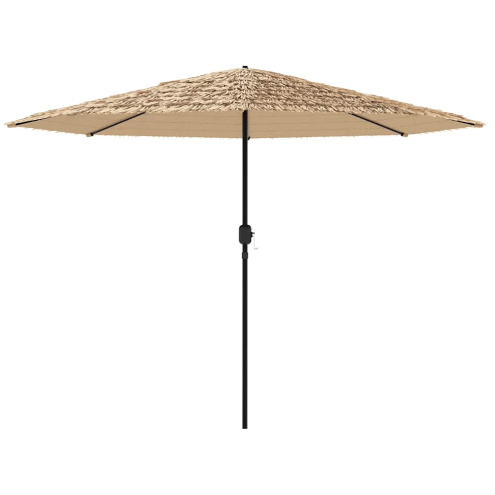 vidaXL Brown Straw Top Garden Parasol with Steel Pole 3.2m Image 3