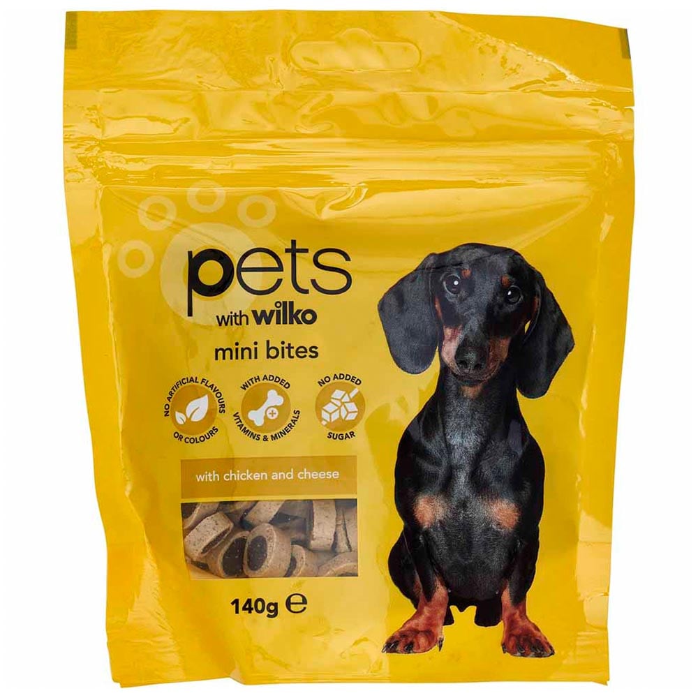 Wilko Cheesy Bites Dog Treats 140g Image 1