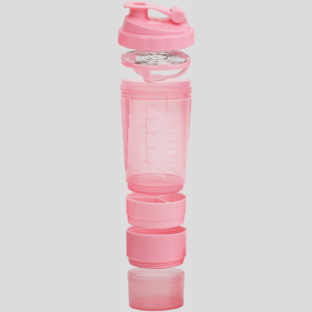 Phoenix Pink Shaker Bottle with Compartment Image 2
