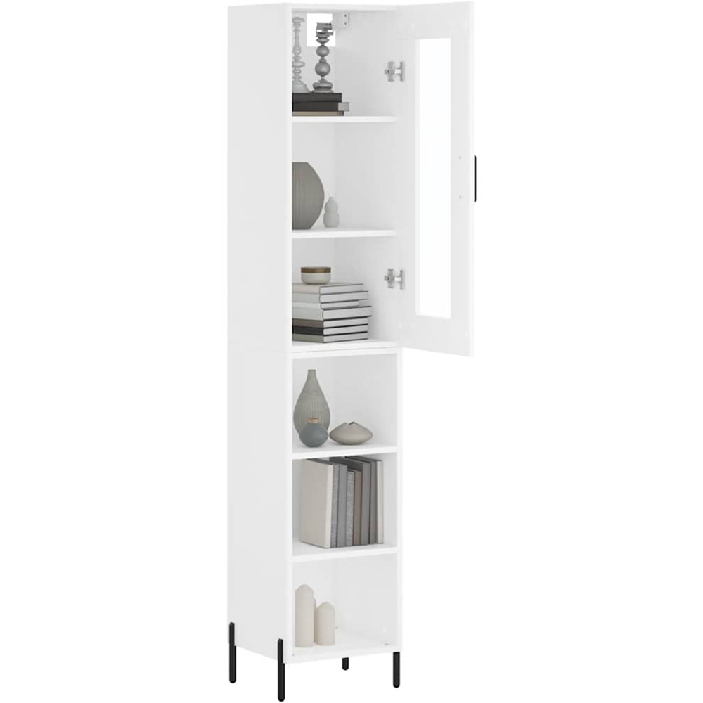 vidaXL Single Door 6 Shelf White Highboard Image 3
