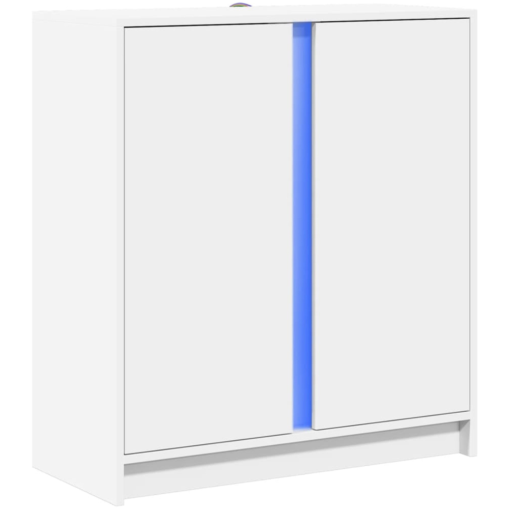 vidaXL 2 Door White LED Sideboard Image 2