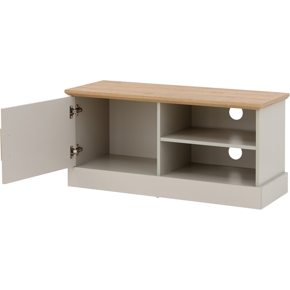 GFW Kendal Single Door 2 Shelf Grey Small TV Unit Image 5