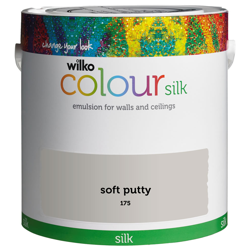 Wilko Silk Emulsion Paint Soft Putty 2.5L Image 1