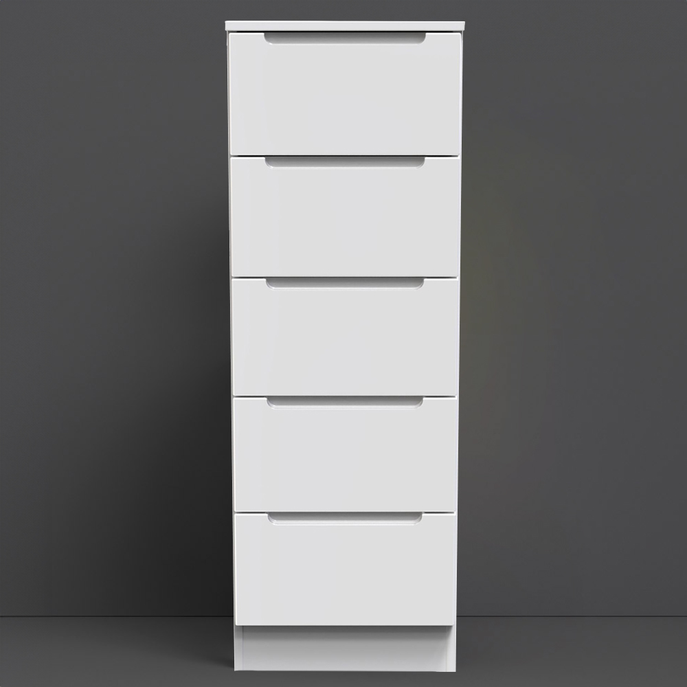 Crowndale Milan 5 Drawer Gloss White Storage Chest