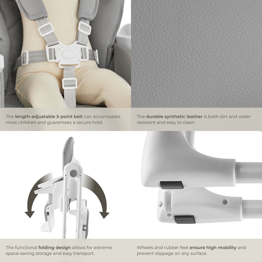 Tectake Sophia 6 Position Adjustable High Chair Image 4