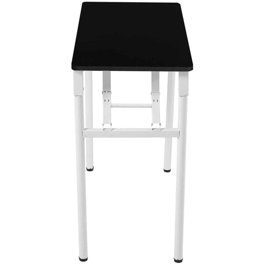 Living and Home Metal Frame Foldable Laptop Desk with Adjustable Feet Black and White Image 6