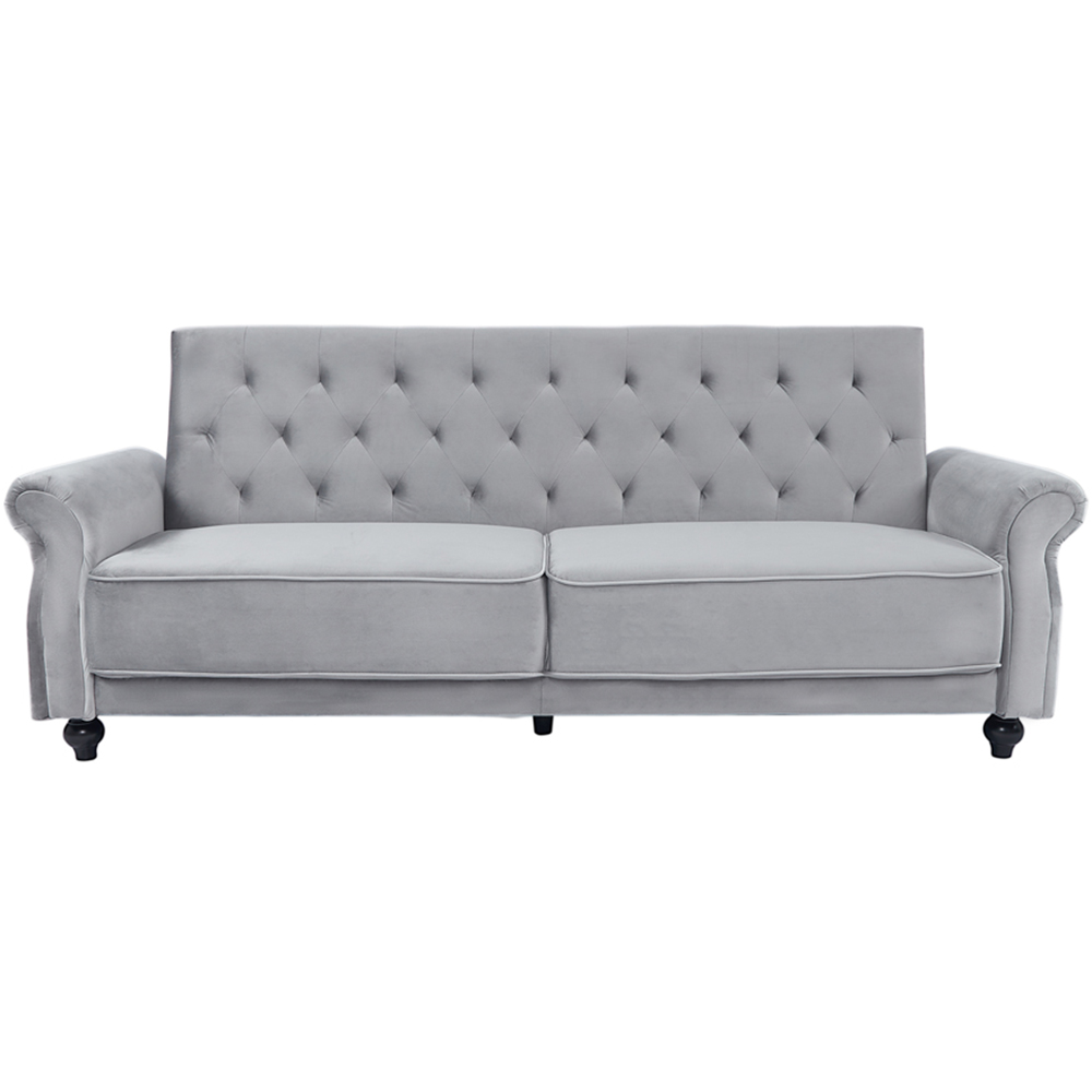Furniture One 3 Seater Grey Velvet Sofa Bed Image 3