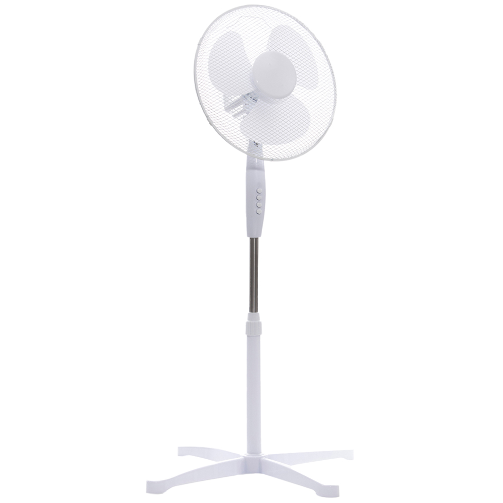 Daewoo White Pedestal Fan 16 inch Image 1