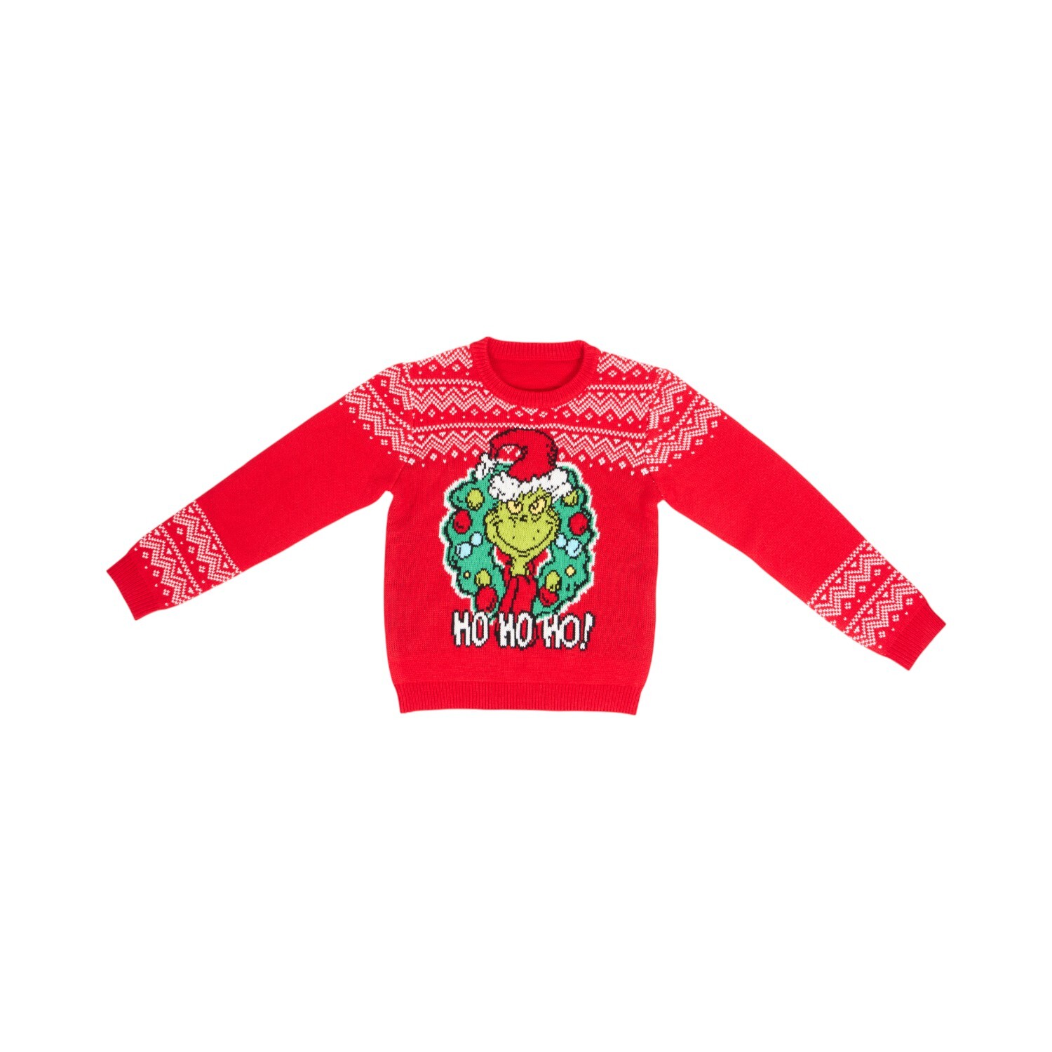 Grinch Wreath Knitted Jumper Red S Image 3