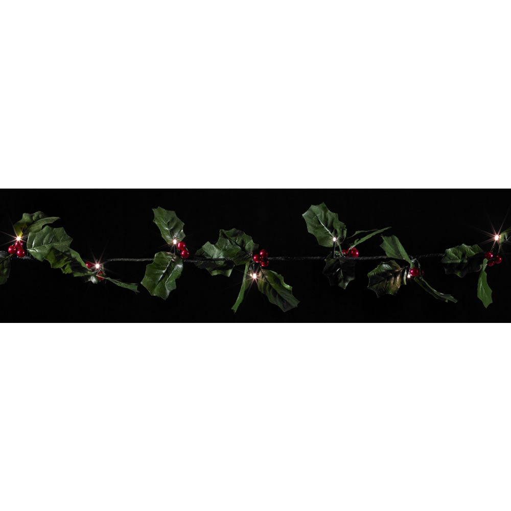 Wilko Pre Lit Holly Garland Image 3