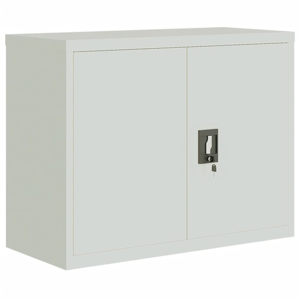 vidaXL 2 Door Light Grey Metal Lockable File Cabinet Image 2