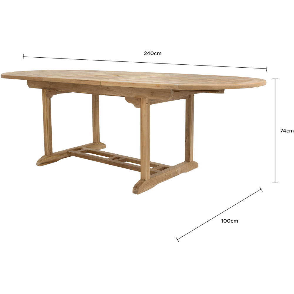 Charles Bentley 6-8 Seater Extendable Dining Table Teak Image 9