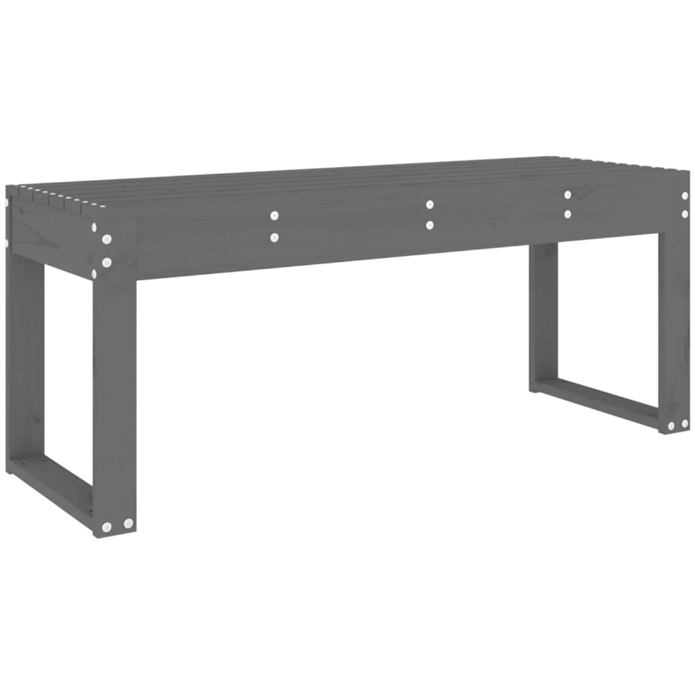 vidaXL Grey Solid Pine Wood Slatted Garden Bench 110 x 38 x 45cm Image 5