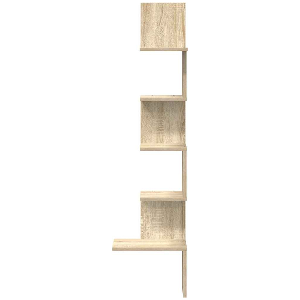 vidaXL 5 Shelf Sonoma Oak Wall Corner Shelf Image 3
