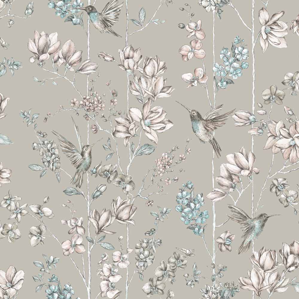 Holden Charm Silver and Apricot Wallpaper Image 1