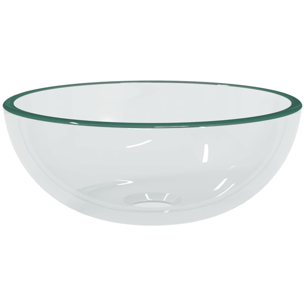 vidaXL Transparent Tempered Glass Round Wash Basin 120 x 300mm Image 1