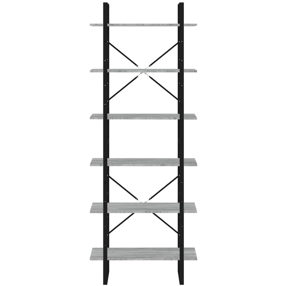 vidaXL 6 Shelf Grey Sonoma High Cabinet Image 4