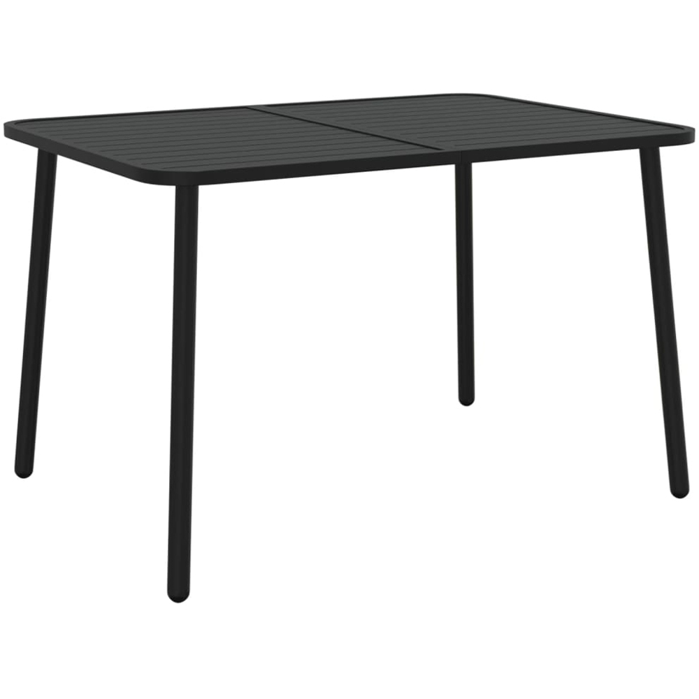 vidaXL 2 Seater Anthracite Steel Slatted Rectangular Garden Table Image 2