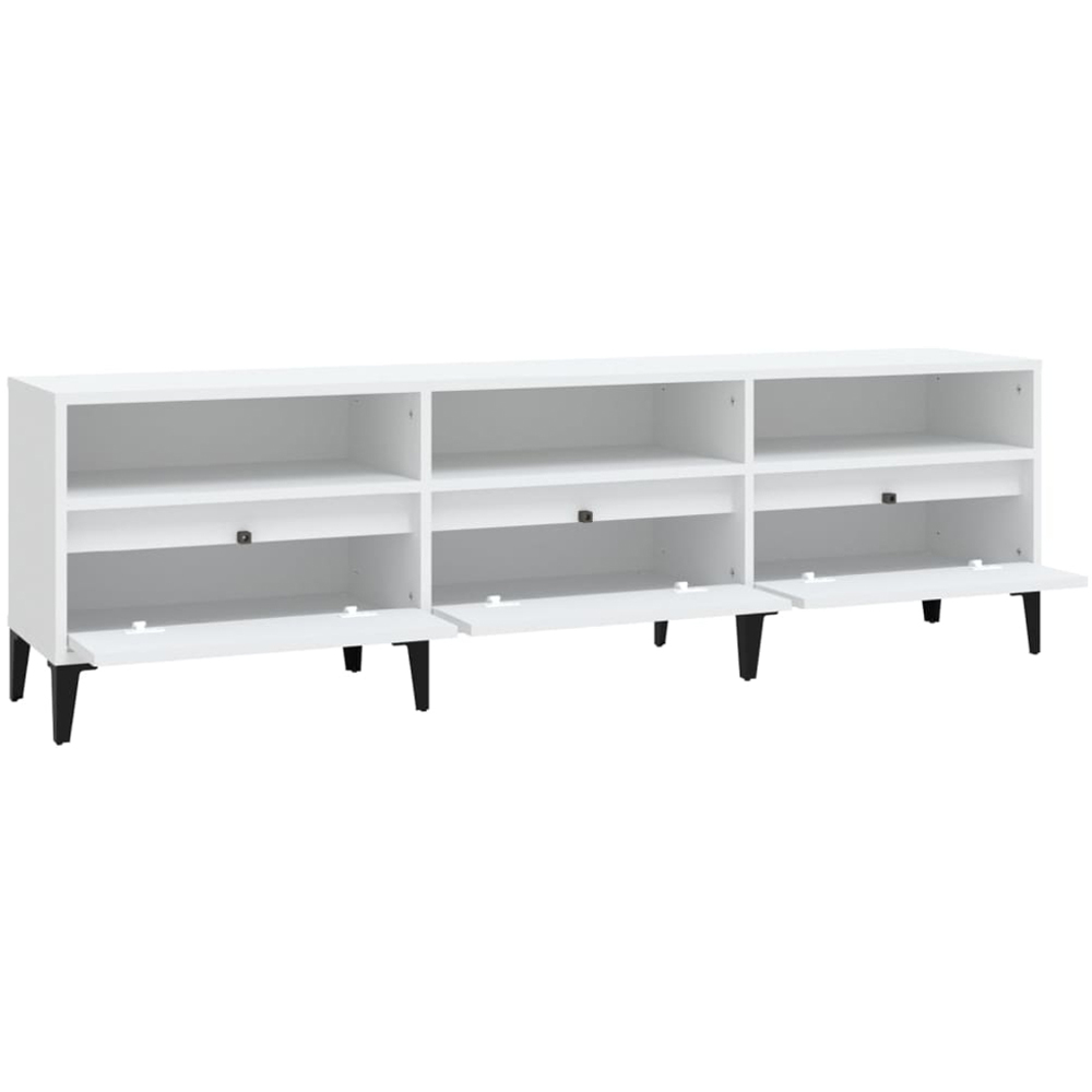 vidaXL 3 Door 3 Shelf White TV Cabinet Image 5