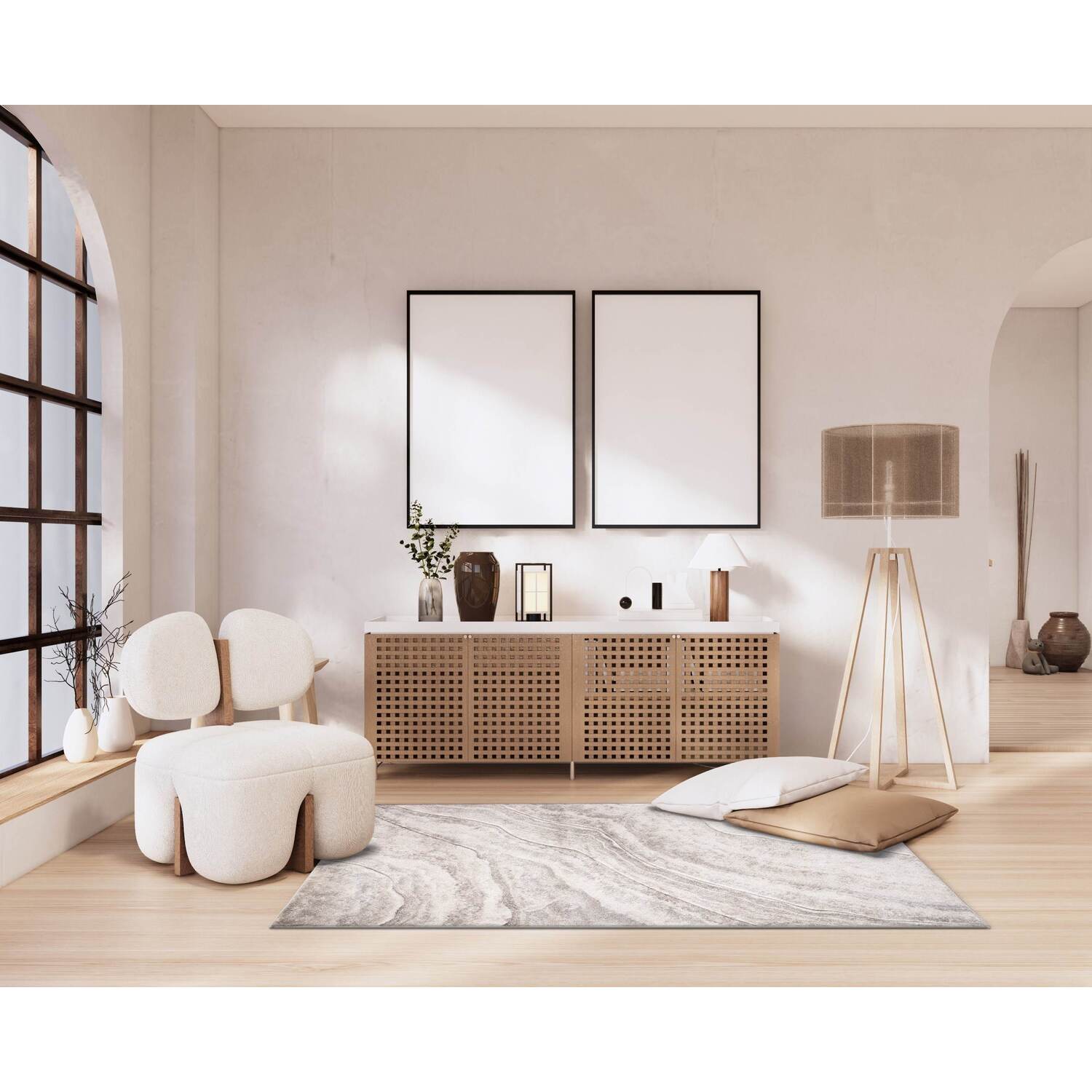 Sandstone Agate Rug - Beige / 120cm Image 3