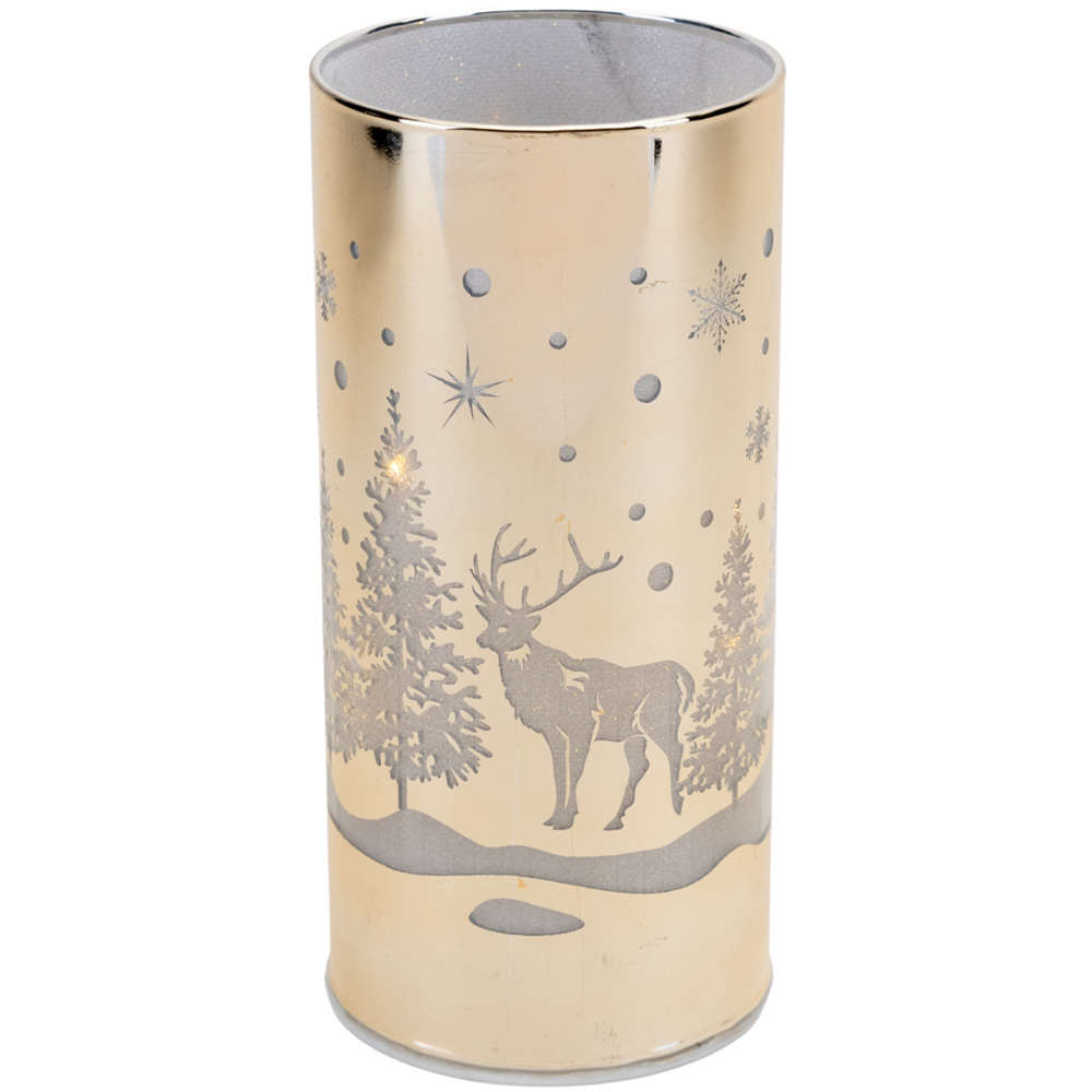 The Christmas Gift Co LED Glass Tube Reindeer Scene 17cm Image 2