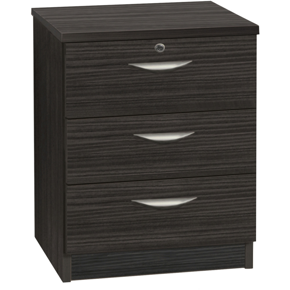 R White Cabinets 3 Drawer Black Storage Chest Image 2