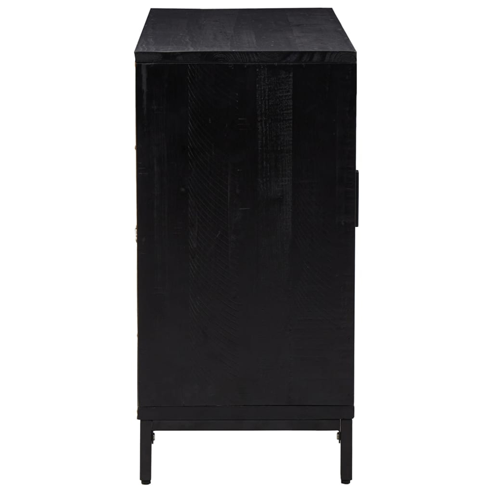 vidaXL 2 Door Black Wooden Sideboard Image 5