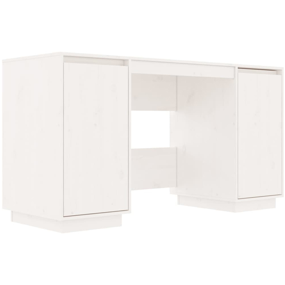 vidaXL 2 Door Computer Desk White Image 2