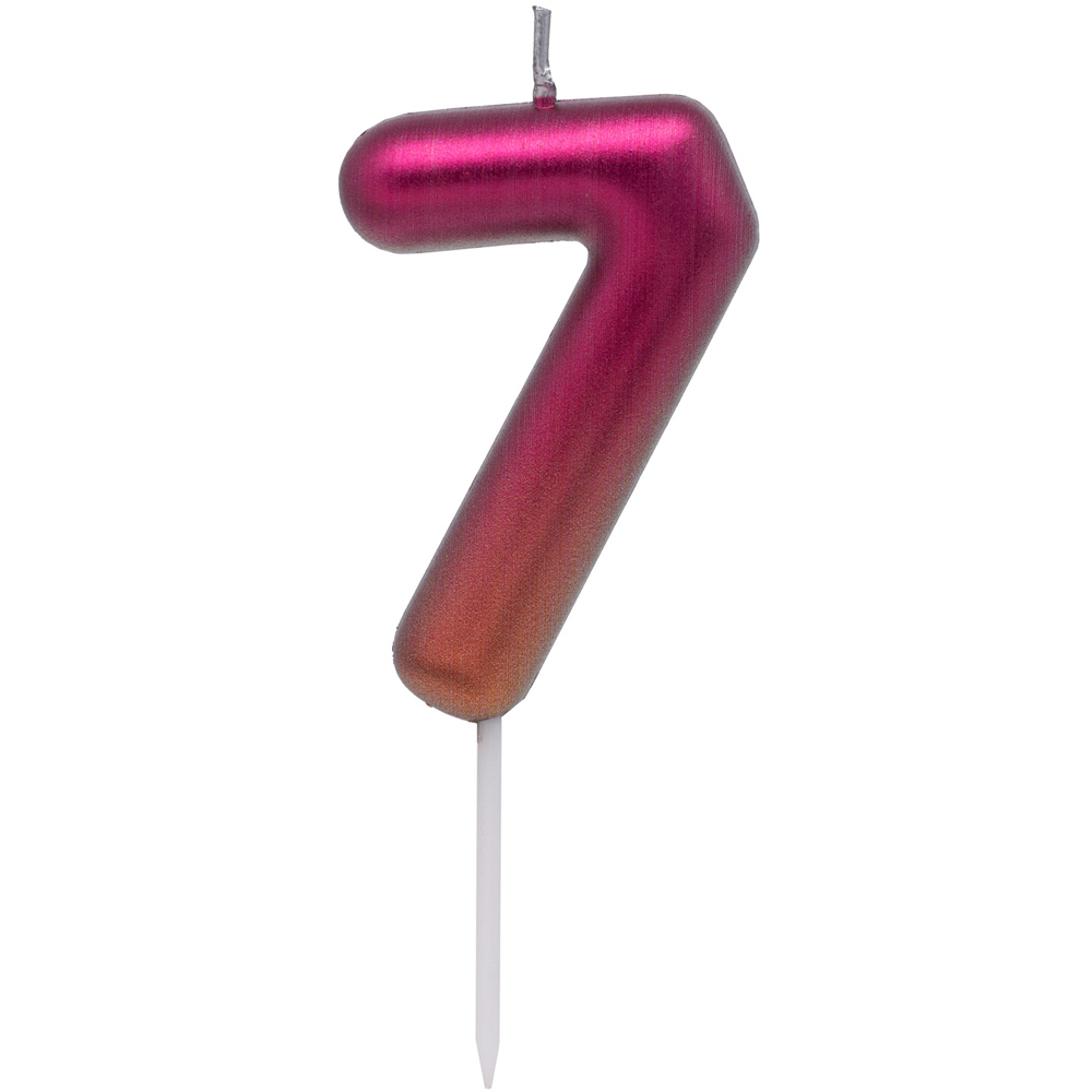 Coloured Number Candle - Pink / 7 Image 1