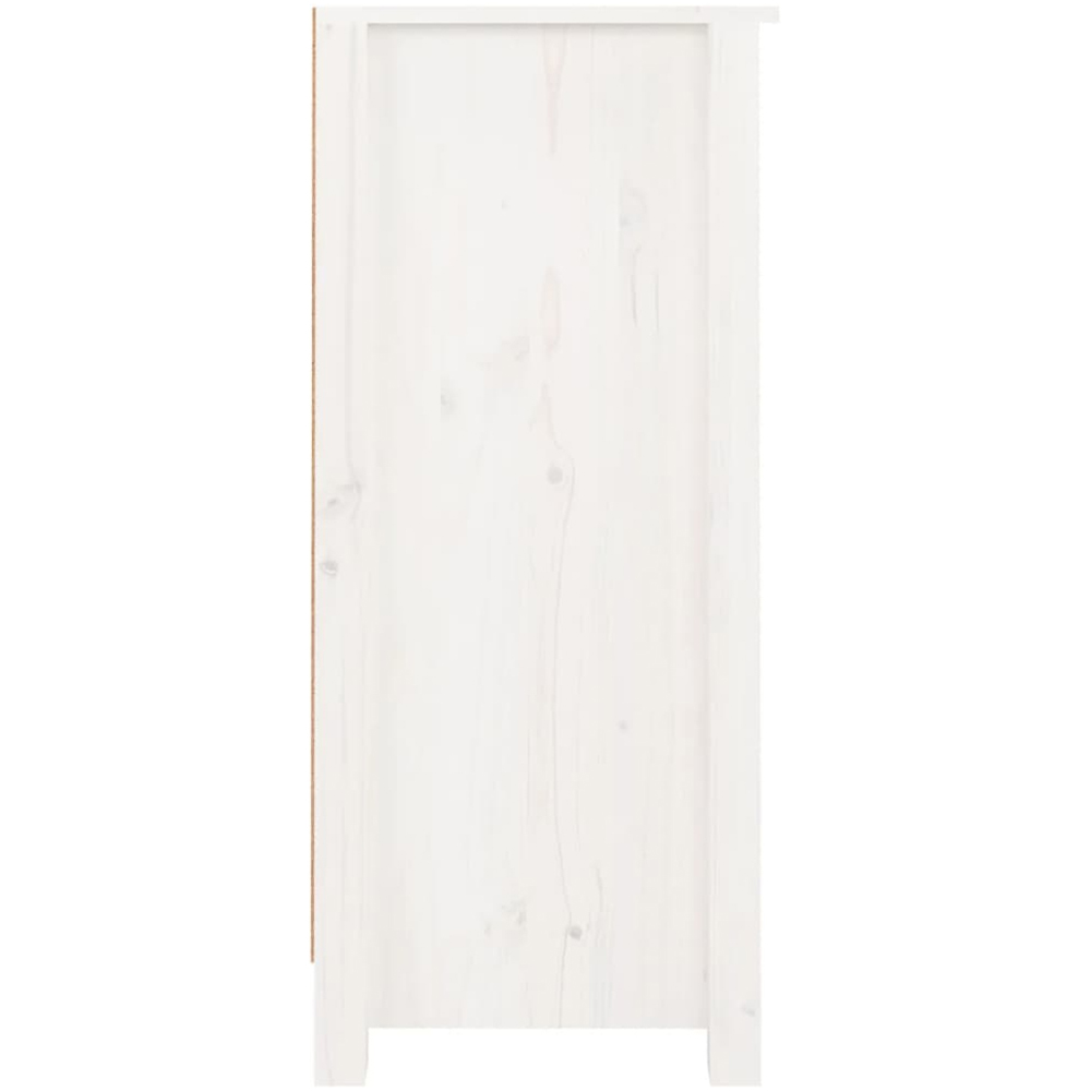 vidaXL 3 Drawer White Solid Pine Wood Sideboard Image 5