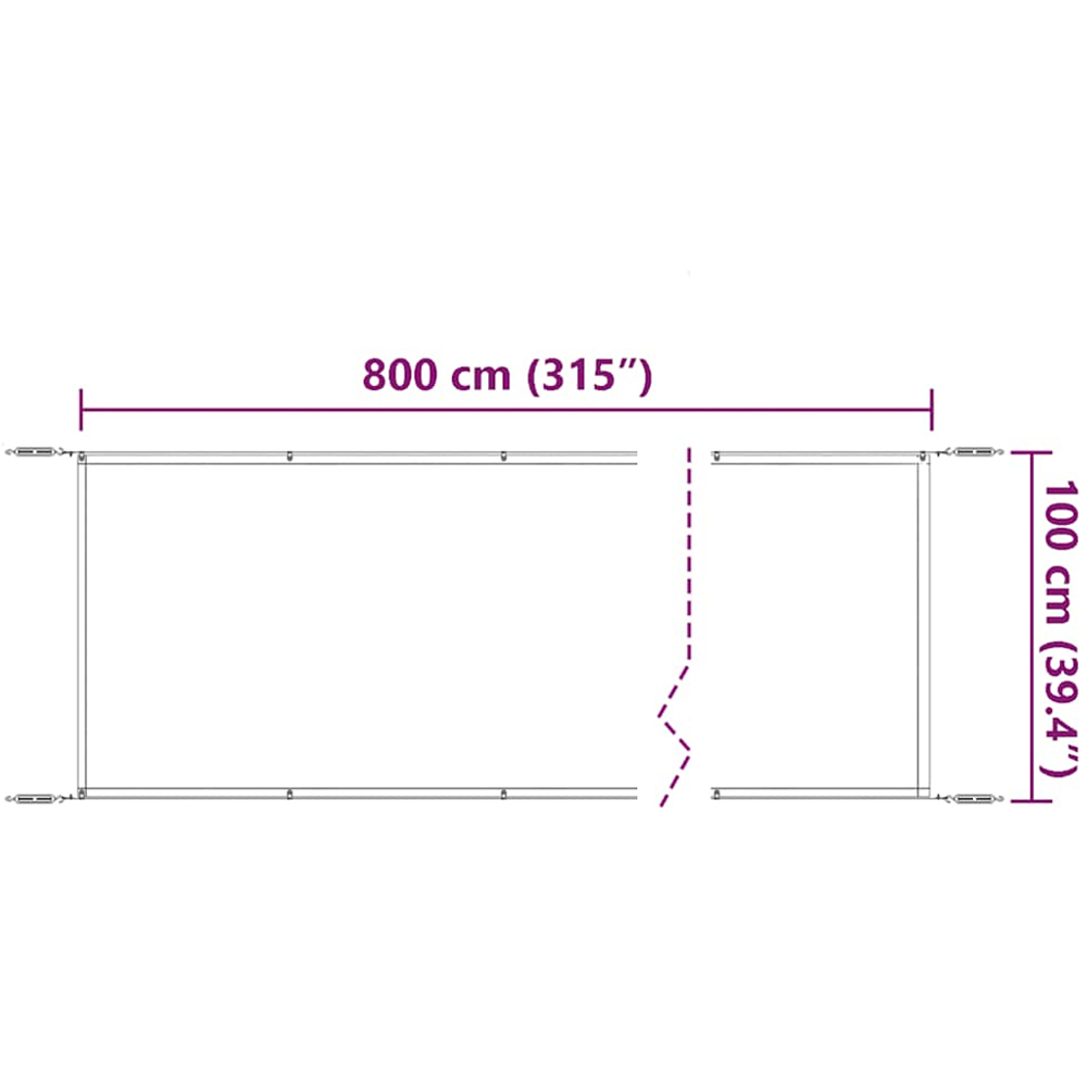 vidaXL Anthracite Oxford Fabric Vertical Awning 1 x 8m Image 6