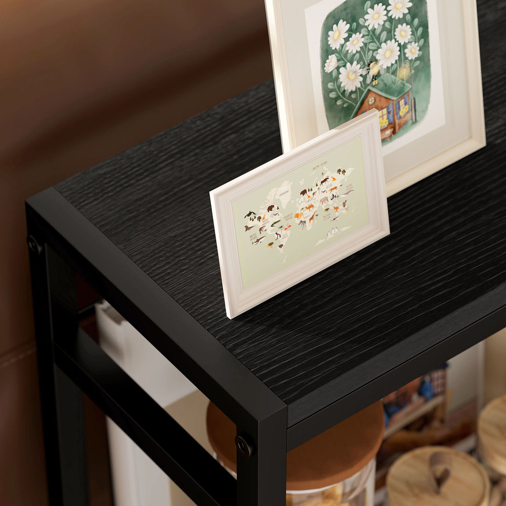 HOMCOM 2 Shelf Black Side Table Image 4