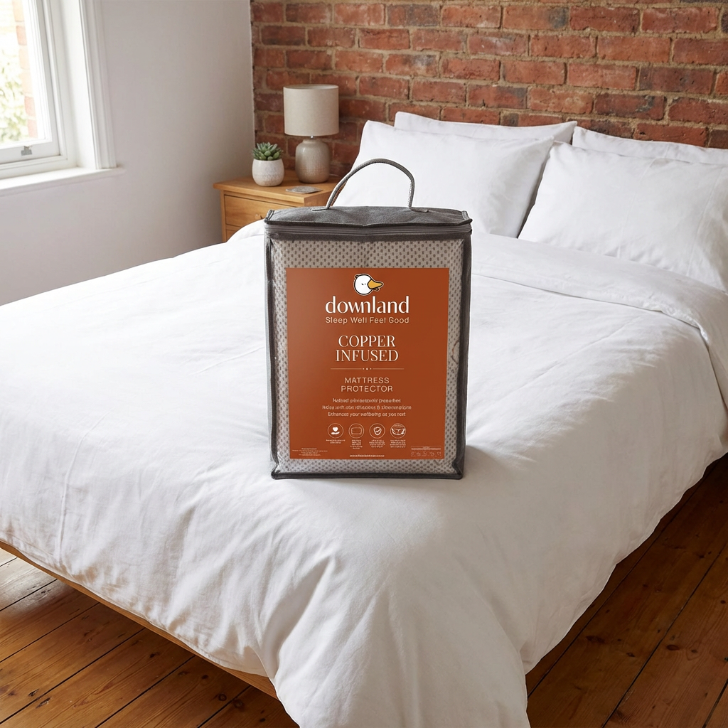 Downland Copper Infused Mattress Protector White Superking Image 3