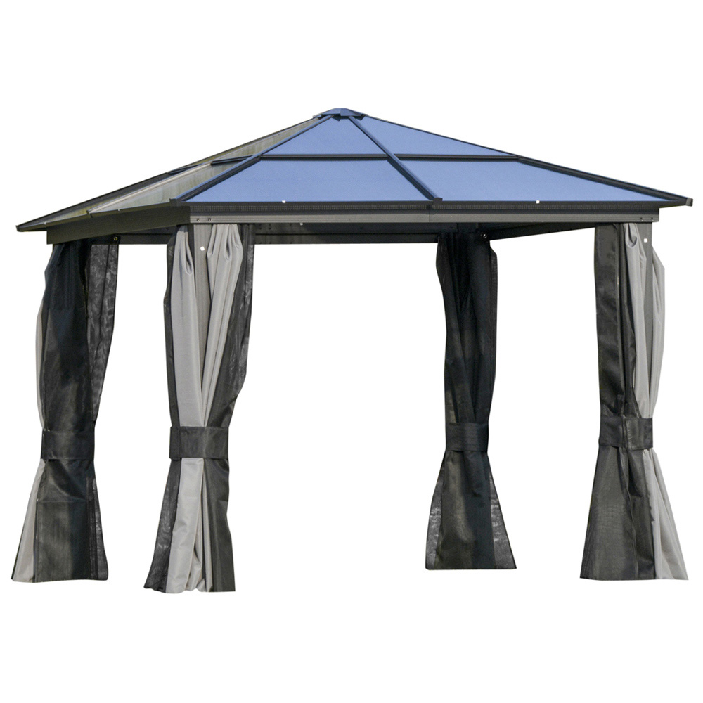 Outsunny 3 x 3m Black Gazebo Canopy with Hardtop Image 2