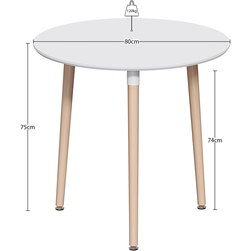 Vida Designs Batley 3 Seater Round Dining Table White Image 9