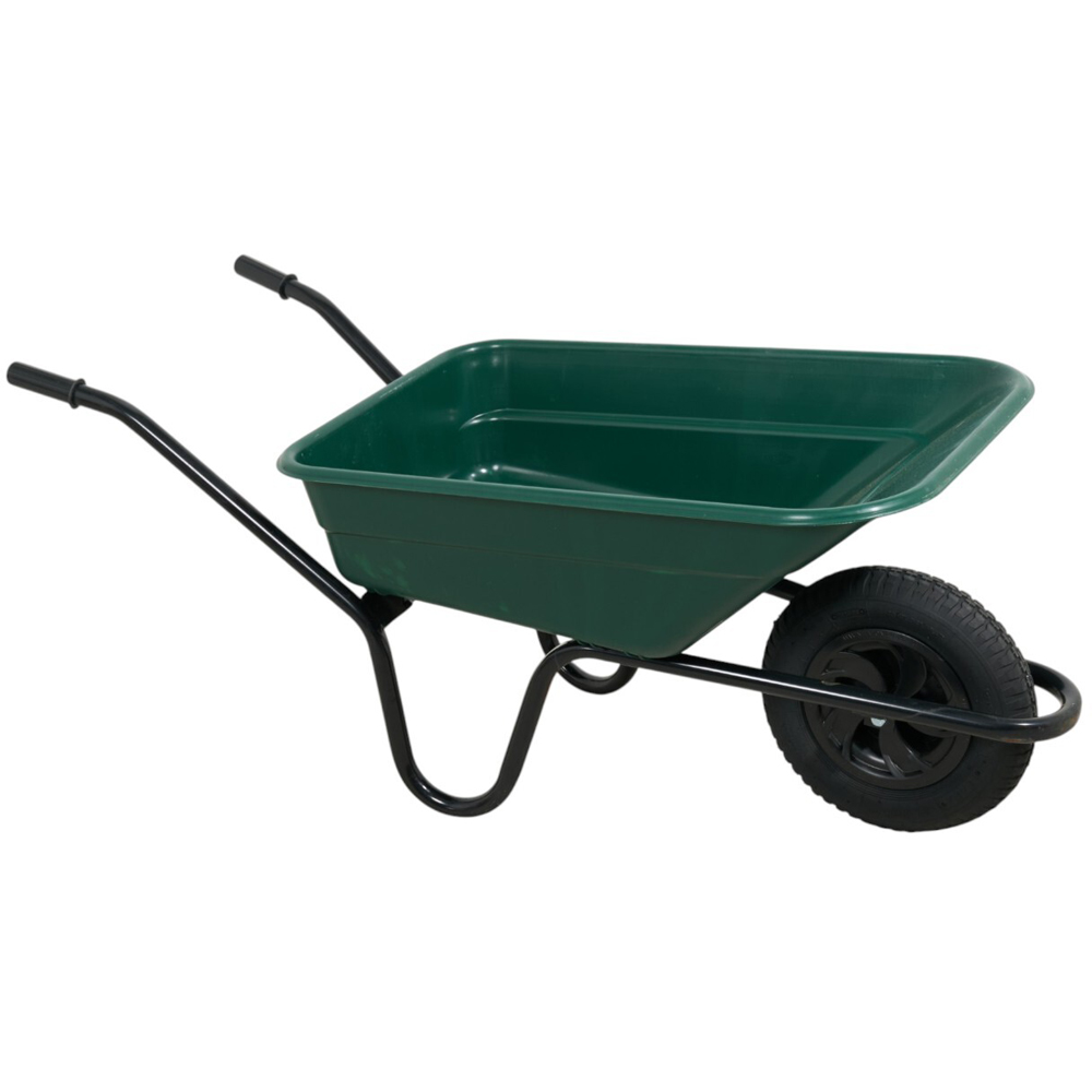 Shire Poly Pneumatic Wheelbarrow Green Image 2