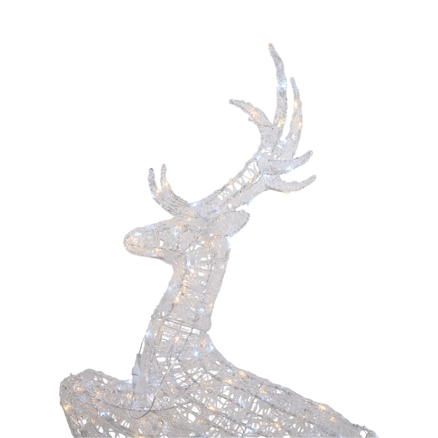 210 LED Outdoor Reindeer and Sleigh - White Image 5