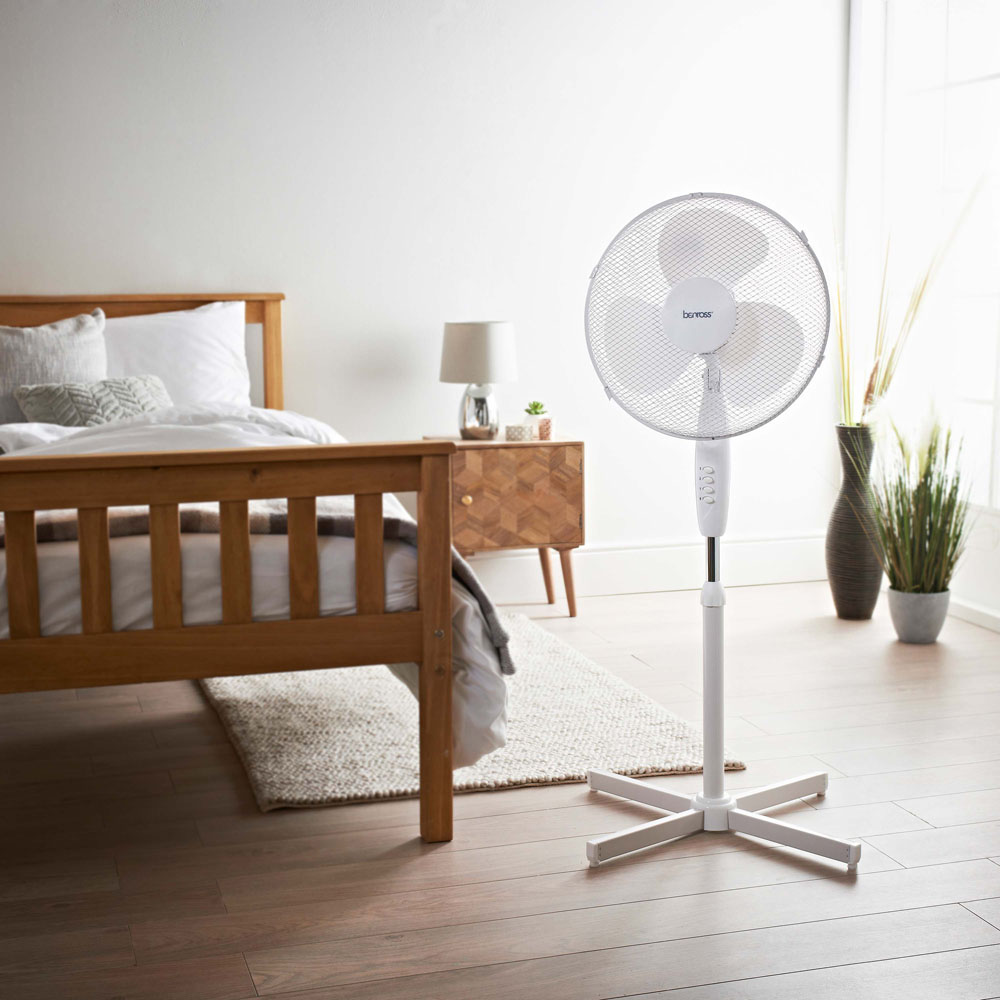 Benross White Pedestal Fan 16 inch Image 6
